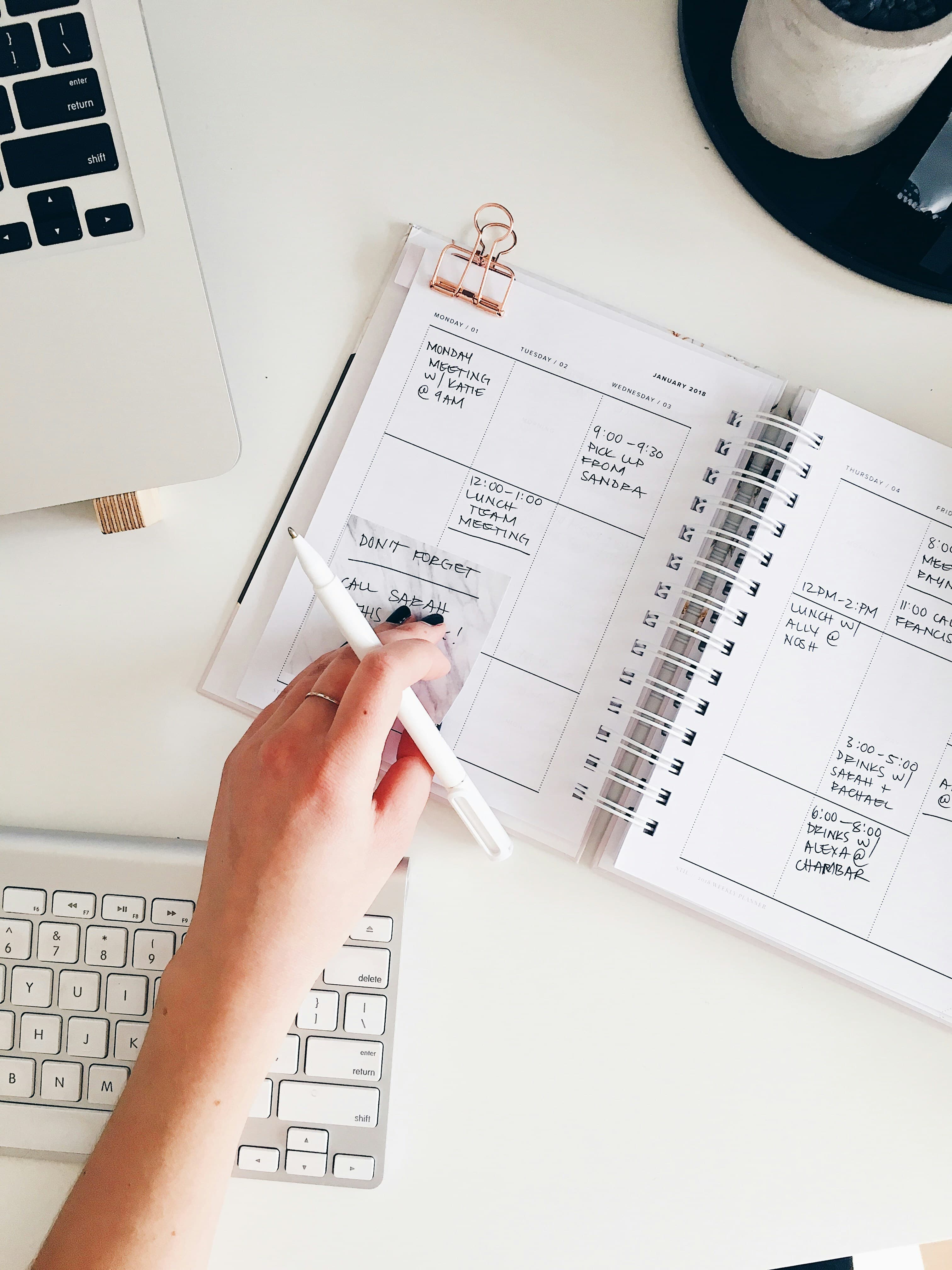 Organised planner and schedule